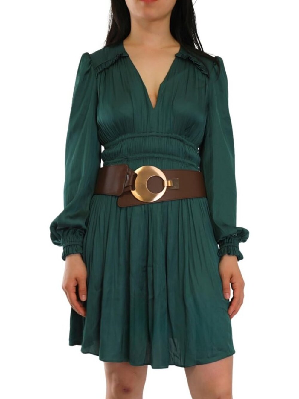 Stylish Women's Wide Genuine Leather Belt with Round Cross Buckle - Versatile